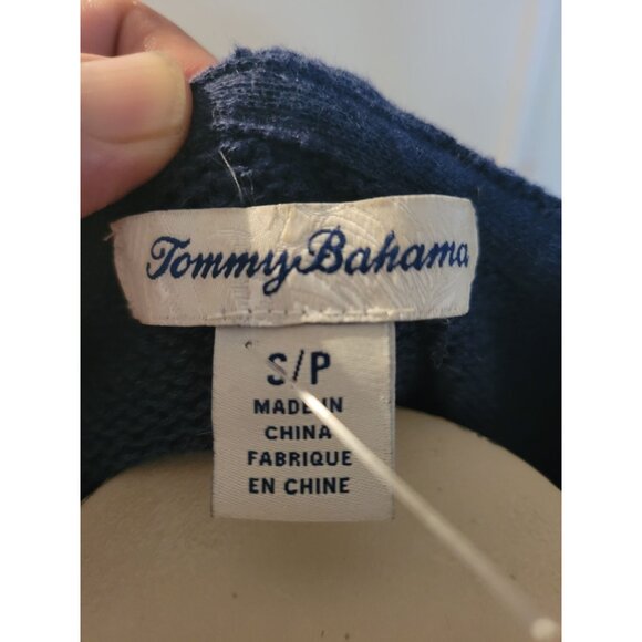 Tommy Bahama Blue Cable Knit Hoodie Sweater Womens S/P Cotton/Linen‎ Blend - Picture 5 of 7